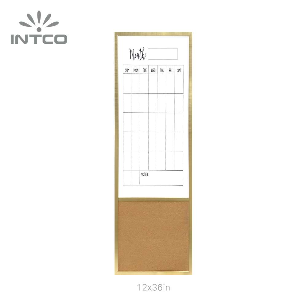 12x36in gold framed dry erase board calendar
